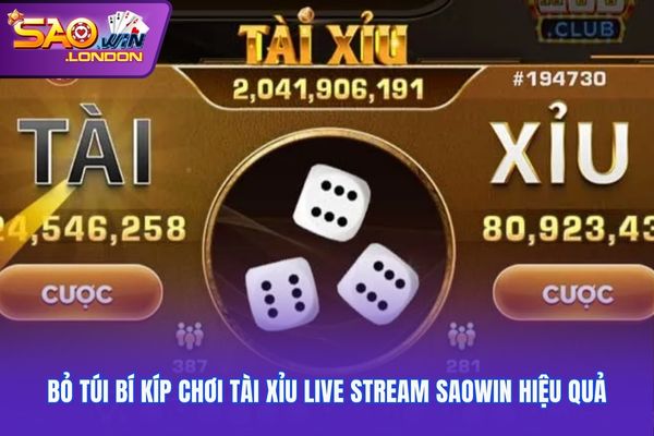 Bỏ túi bí kíp chơi tài xỉu live stream Saowin hiệu quả