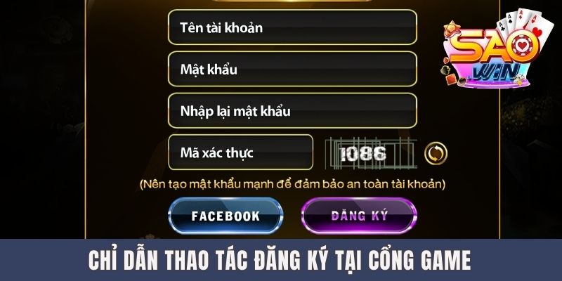 Chỉ dẫn thao tác đăng ký tại Saowin